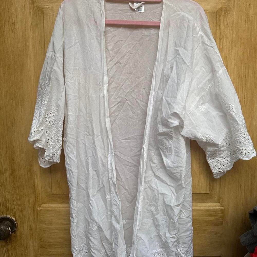 Beautiful Linea Donatella white cotton kimono/cover-up in size L/XL